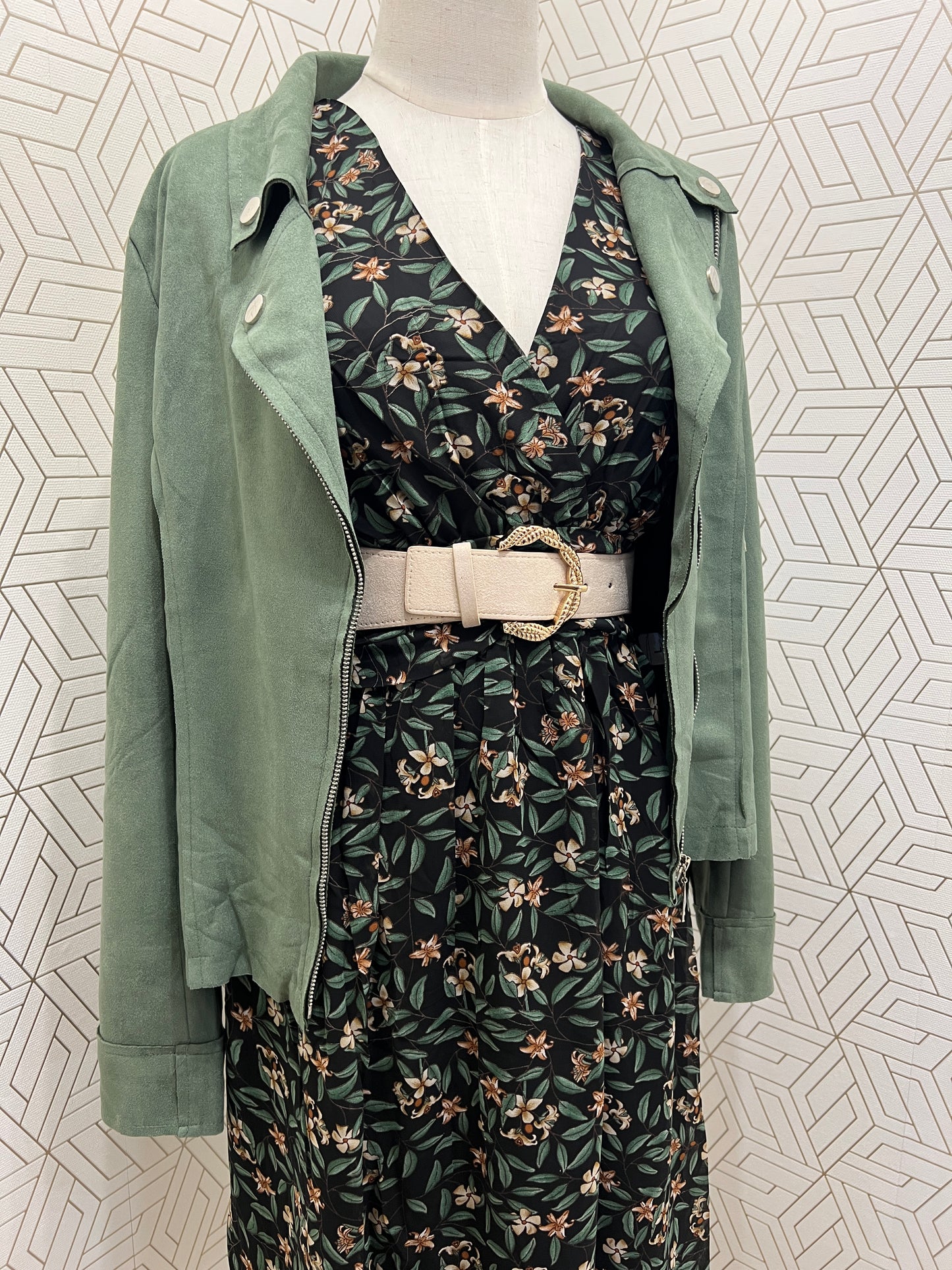 Veste Suédine Émeraude
