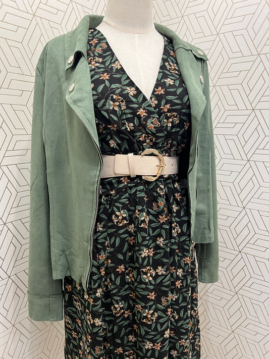Veste Suédine Émeraude